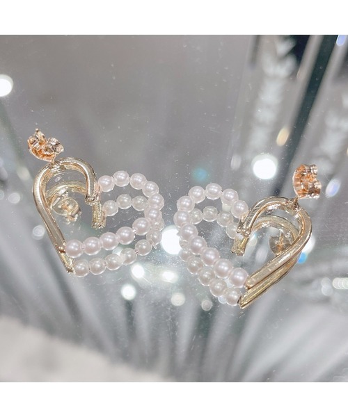 lilLilly(リルリリー)の「ハートパールピアス(ピアス(両耳用)・レディース・シルバー/ゴールド・FREE)」の4枚目の写真