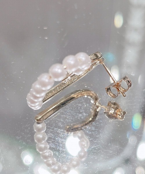 lilLilly(リルリリー)の「ハートパールピアス(ピアス(両耳用)・レディース・シルバー/ゴールド・FREE)」の3枚目の写真
