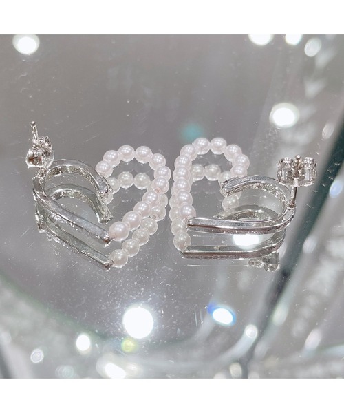 lilLilly(リルリリー)の「ハートパールピアス(ピアス(両耳用)・レディース・シルバー/ゴールド・FREE)」の5枚目の写真