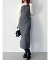 RESEXXY | ニットレイヤードチェックワンピース(ワンピース)