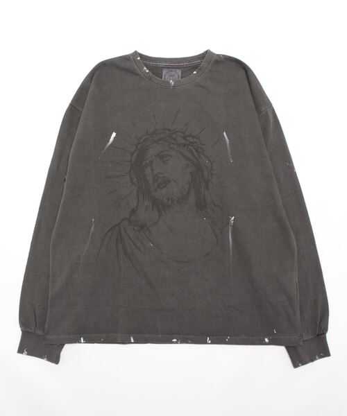 CLUB PARK（クラブパーク）の「SOMEIT/サミット/J146 LS Vintage SweatShirts/プルオーバースウェット（Tシャツ/カットソー・メンズ・ホワイト/チャコール・M/L/XL）」の2枚目の写真