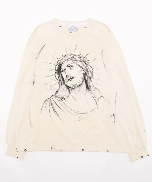 CLUB PARK（クラブパーク）の「SOMEIT/サミット/J146 LS Vintage SweatShirts/プルオーバースウェット（Tシャツ/カットソー・メンズ・ホワイト/チャコール・M/L/XL）」の4枚目の写真