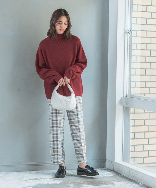 LEPSIM（レプシィム）の「【6つの嬉しい機能付き】ハタラク7DAYSチェックストレートパンツ 2022冬　288384（スラックス・レディース・グリーン/ブラウン/グレイッシュベージュ・MEDIUM/LARGE/SMALL/X-SMALL/X-LARGE）」の8枚目の写真