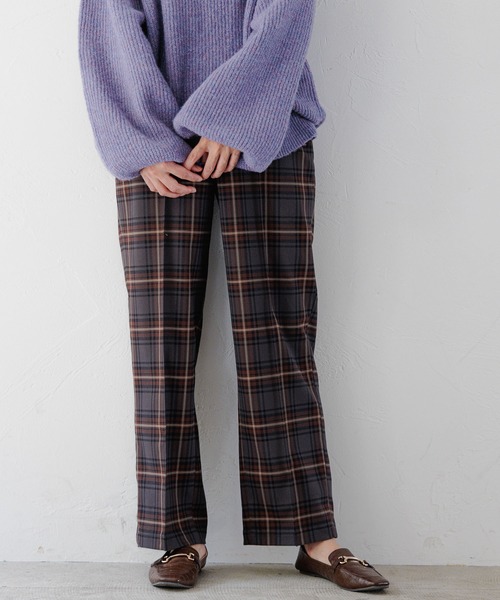 LEPSIM（レプシィム）の「【6つの嬉しい機能付き】ハタラク7DAYSチェックストレートパンツ 2022冬　288384（スラックス・レディース・グリーン/ブラウン/グレイッシュベージュ・MEDIUM/LARGE/SMALL/X-SMALL/X-LARGE）」の22枚目の写真