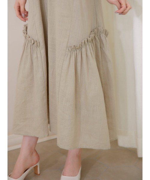 Ayla(アイラ)の「v neck smock dress(ワンピース・レディース・ブラック/オリーブ・FREE)」の12枚目の写真