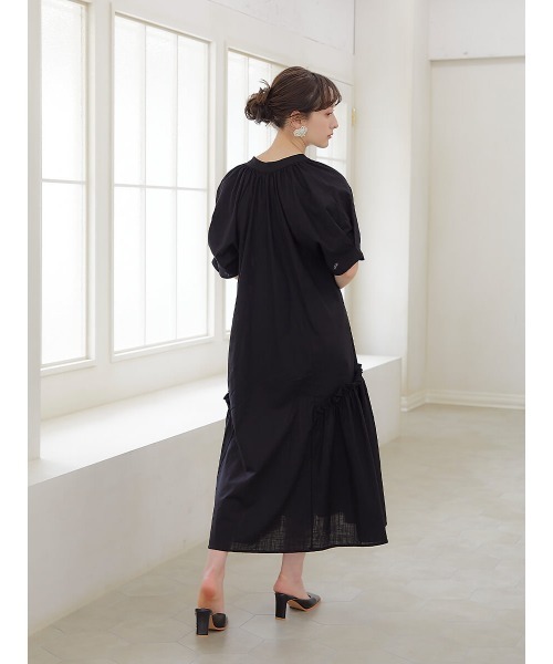 Ayla(アイラ)の「v neck smock dress(ワンピース・レディース・ブラック/オリーブ・FREE)」の7枚目の写真