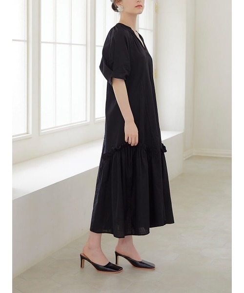 Ayla(アイラ)の「v neck smock dress(ワンピース・レディース・ブラック/オリーブ・FREE)」の16枚目の写真