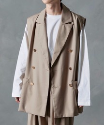 NILWAY | 金ボタンダブルブレストテーラードベスト/セットアップ可(ベスト)