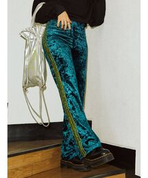 ベロアラインフレアパンツ