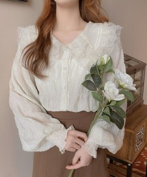 LAC-VERT | ふわふわ襟レースシャツ(シャツ/ブラウス)