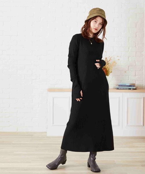 acro(アクロ)の「マルチWAYカットアウトニットワンピ〈手洗い可能〉/AC2303(ワンピース・レディース・ブラック/カーキ/オレンジ・フリ-)」の4枚目の写真