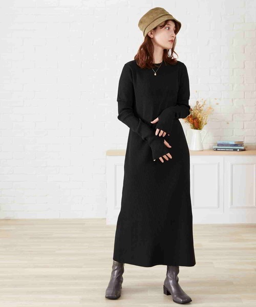 acro(アクロ)の「マルチWAYカットアウトニットワンピ〈手洗い可能〉/AC2303(ワンピース・レディース・ブラック/カーキ/オレンジ・フリ-)」の10枚目の写真