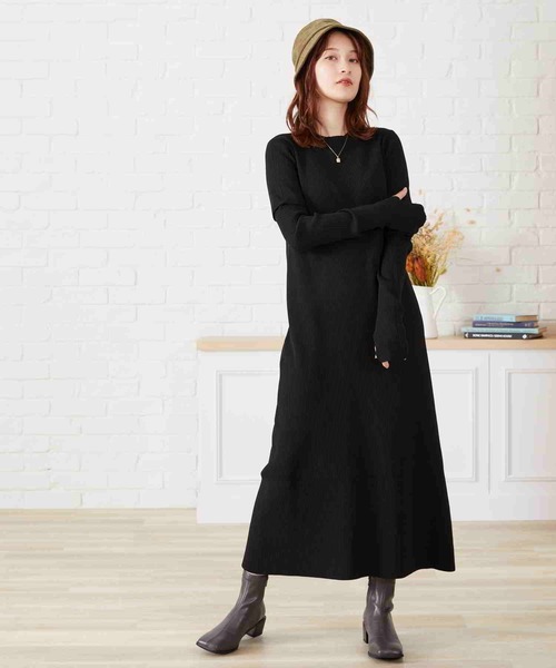 acro(アクロ)の「マルチWAYカットアウトニットワンピ〈手洗い可能〉/AC2303(ワンピース・レディース・ブラック/カーキ/オレンジ・フリ-)」の5枚目の写真