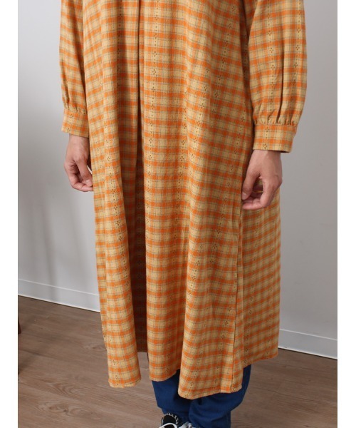 MB mint breeze(エムビーミントブリーズ)の「【M~5L 大きいサイズ】チェック柄 Aライン ワンピース(ワンピース・レディース・ネイビー/オレンジ・LL/3L/4L/5L/L/M)」の17枚目の写真