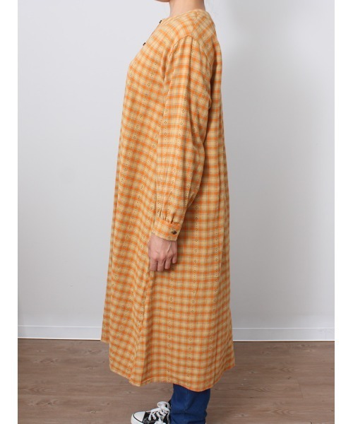 MB mint breeze(エムビーミントブリーズ)の「【M~5L 大きいサイズ】チェック柄 Aライン ワンピース(ワンピース・レディース・ネイビー/オレンジ・LL/3L/4L/5L/L/M)」の11枚目の写真