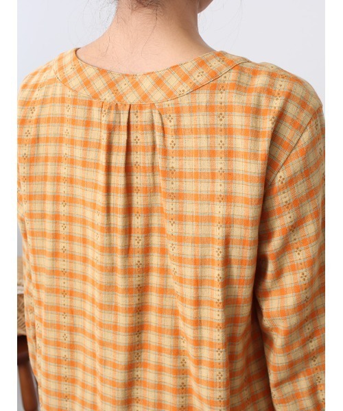 MB mint breeze(エムビーミントブリーズ)の「【M~5L 大きいサイズ】チェック柄 Aライン ワンピース(ワンピース・レディース・ネイビー/オレンジ・LL/3L/4L/5L/L/M)」の18枚目の写真