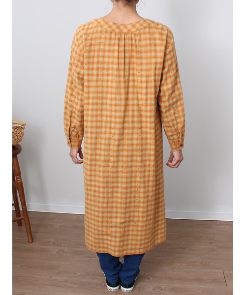 MB mint breeze(エムビーミントブリーズ)の「【M~5L 大きいサイズ】チェック柄 Aライン ワンピース(ワンピース・レディース・ネイビー/オレンジ・LL/3L/4L/5L/L/M)」の12枚目の写真