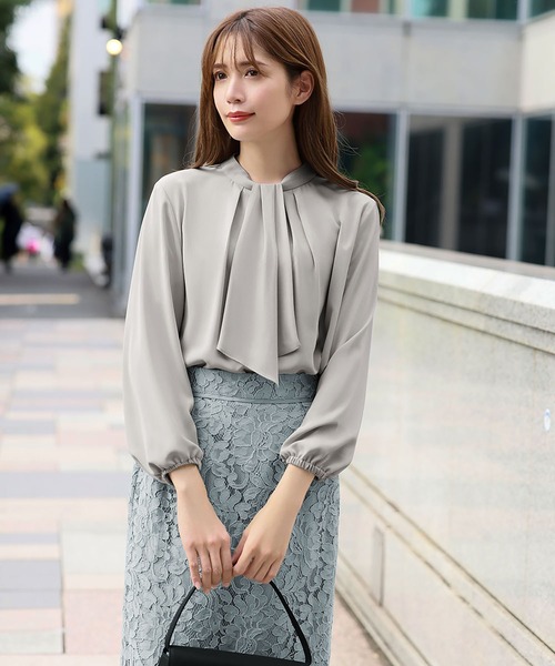 セール】ボウタイ2wayブラウス オフィス ビジネス フォーマル