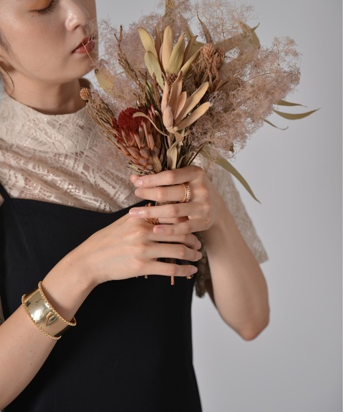 Monocoro toppi（モノコロトッピ）の「小粒パール ゴールド メタル ビンテージ風 リング（リング・レディース・ゴールド・フリー）」の14枚目の写真