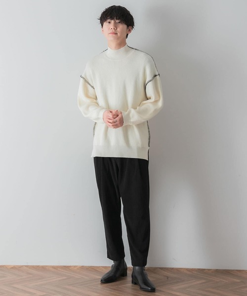 SENSE OF PLACE by URBAN RESEARCH(センスオブプレイスバイアーバンリサーチ)の「『ユニセックス』ハンドステッチルーズセーター(ニット/セーター・メンズ・チャコールグレー/ブラック/ブルー/グリーン/アイボリー・MEDIUM/LARGE)」の7枚目の写真