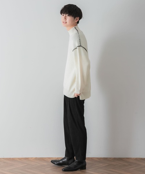 SENSE OF PLACE by URBAN RESEARCH(センスオブプレイスバイアーバンリサーチ)の「『ユニセックス』ハンドステッチルーズセーター(ニット/セーター・メンズ・チャコールグレー/ブラック/ブルー/グリーン/アイボリー・MEDIUM/LARGE)」の8枚目の写真