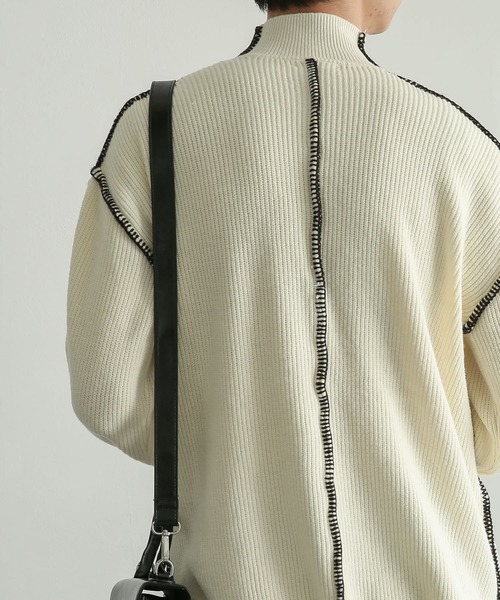 SENSE OF PLACE by URBAN RESEARCH(センスオブプレイスバイアーバンリサーチ)の「『ユニセックス』ハンドステッチルーズセーター(ニット/セーター・メンズ・チャコールグレー/ブラック/ブルー/グリーン/アイボリー・MEDIUM/LARGE)」の14枚目の写真