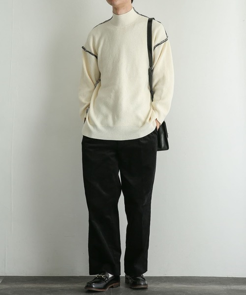 SENSE OF PLACE by URBAN RESEARCH(センスオブプレイスバイアーバンリサーチ)の「『ユニセックス』ハンドステッチルーズセーター(ニット/セーター・メンズ・チャコールグレー/ブラック/ブルー/グリーン/アイボリー・MEDIUM/LARGE)」の15枚目の写真