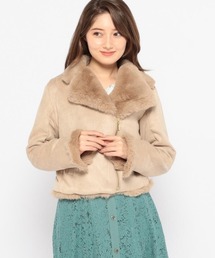 スエードボンディングボア付ライダースジャケット