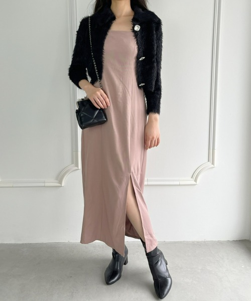 Loueme（ルエム）の「2wayシャギータッチビジューボタンショートカーディガン（カーディガン/ボレロ・レディース・ホワイト/ブラック・FREE）」の12枚目の写真