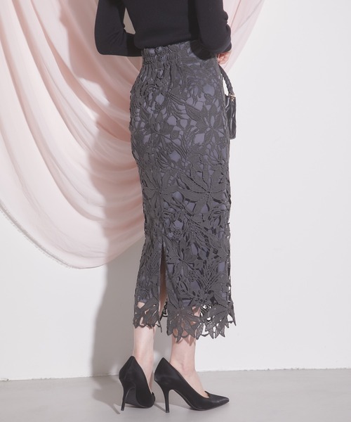 ZOZO限定再販】カットワークフラワーレース刺繍タイトスカート