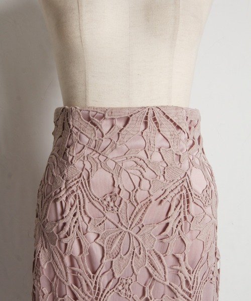 tocco closet（トッコ　クローゼット）の「【ZOZO限定】カットワークフラワーレース刺繍タイトスカート（スカート・レディース・ピンク系その他/オフホワイト/チャコールグレー/ミント/グレー系その他/ブラック/ベージュ・M/S）」の20枚目の写真