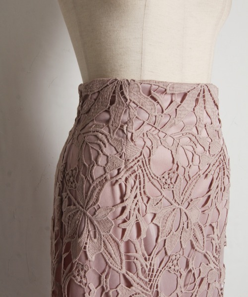 tocco closet（トッコ　クローゼット）の「【ZOZO限定】カットワークフラワーレース刺繍タイトスカート（スカート・レディース・ピンク系その他/オフホワイト/チャコールグレー/ミント/グレー系その他/ブラック/ベージュ・M/S）」の21枚目の写真