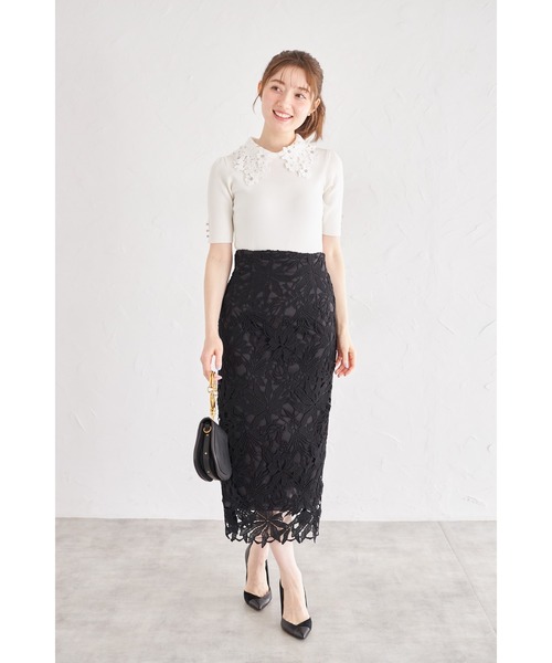 ZOZO限定】カットワークフラワーレース刺繍タイトスカート（スカート