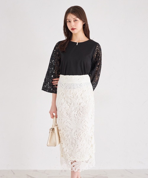 ZOZO限定】カットワークフラワーレース刺繍タイトスカート（スカート