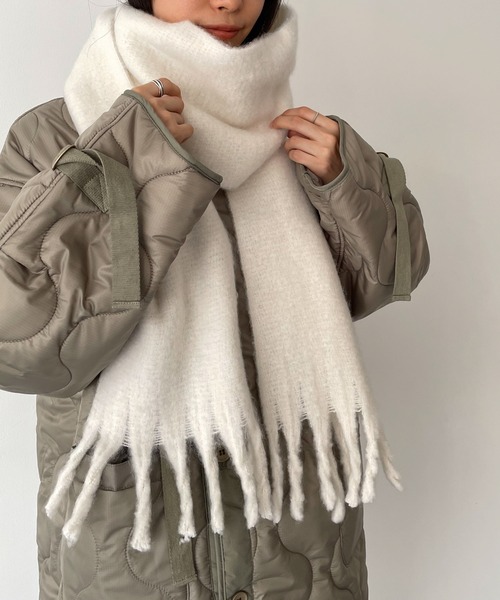 CANAL JEAN（キャナルジーン）の「El mar(エルマール) 起毛マフラー（マフラー・レディース・アイボリー/グレー/ブルー/モカ・ONE SIZE）」の2枚目の写真
