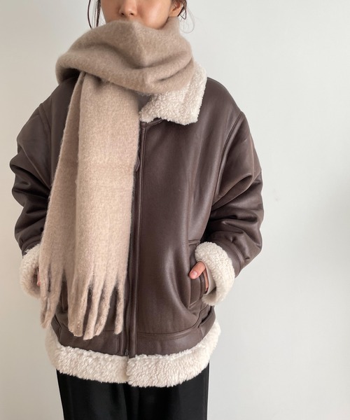 CANAL JEAN（キャナルジーン）の「El mar(エルマール) 起毛マフラー（マフラー・レディース・アイボリー/グレー/ブルー/モカ・ONE SIZE）」の3枚目の写真