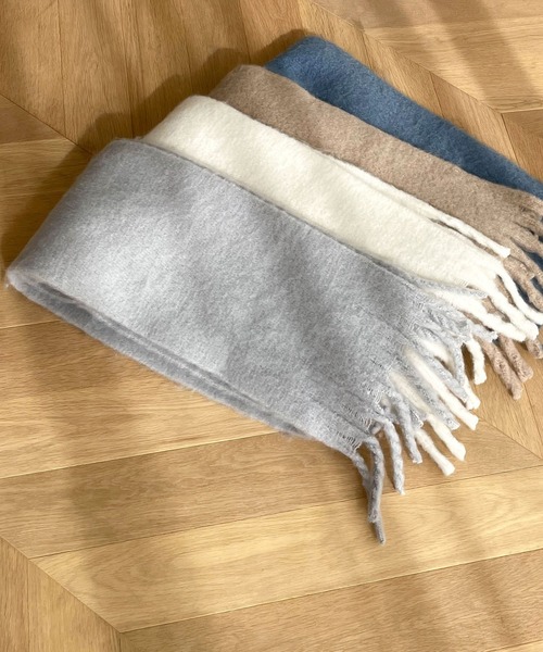 CANAL JEAN（キャナルジーン）の「El mar(エルマール) 起毛マフラー（マフラー・レディース・アイボリー/グレー/ブルー/モカ・ONE SIZE）」の10枚目の写真