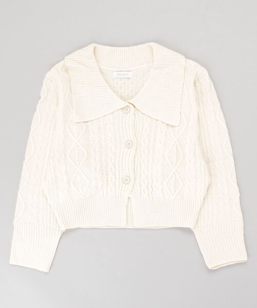 EDIT Gris（エディットグリ）の「ビックカラーカーディガン（ニット/セーター・レディース・ブラック/アイボリー/レッド・FREE）」の17枚目の写真