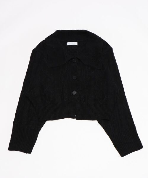 EDIT Gris（エディットグリ）の「ビックカラーカーディガン（ニット/セーター・レディース・ブラック/アイボリー/レッド・FREE）」の21枚目の写真