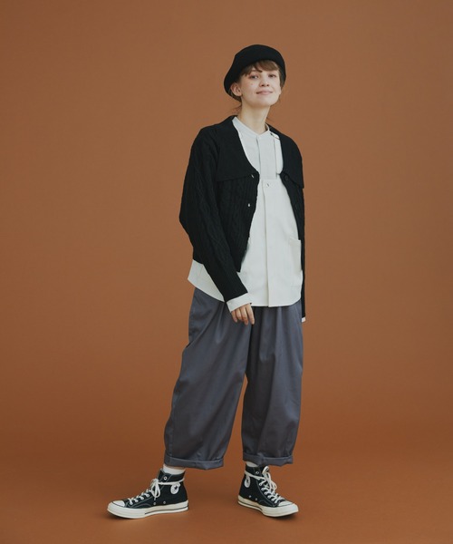 EDIT Gris（エディットグリ）の「ビックカラーカーディガン（ニット/セーター・レディース・ブラック/アイボリー/レッド・FREE）」の20枚目の写真