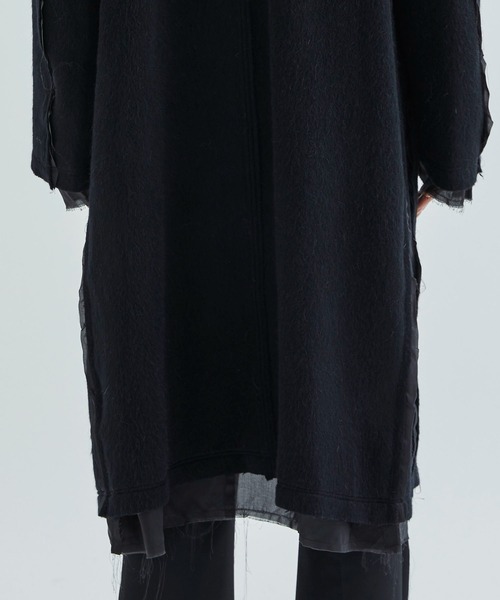 DISCOVERED（ディスカバード）の「STUDIOUS別注 ALPACA SHAGGY LONG COAT（チェスターコート・メンズ・ホワイト/ブラック・1）」の7枚目の写真