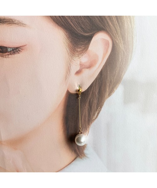 tone（トーン）の「【-lensa-】パールなゴールドピアス4(MA)（ピアス（両耳用）・レディース・ゴールド・FREE）」の5枚目の写真