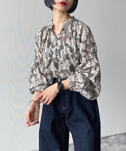 ページボーイ　レース　ジャケット　花柄　シースルーシャツ　サイドゴア　ブーツ ax5629-03_1.jpg