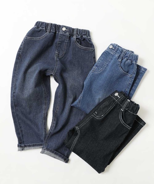 devirock(デビロック)の「楽デニム ペグトップパンツ(デニムパンツ・キッズ・ワンウォッシュ/サックスブルー/ネイビー・100cm/110cm/120cm/130cm/140cm/150cm/160cm)」の16枚目の写真