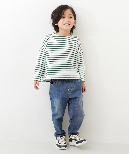 devirock(デビロック)の「楽デニム ペグトップパンツ(デニムパンツ・キッズ・ワンウォッシュ/サックスブルー/ネイビー・100cm/110cm/120cm/130cm/140cm/150cm/160cm)」の7枚目の写真