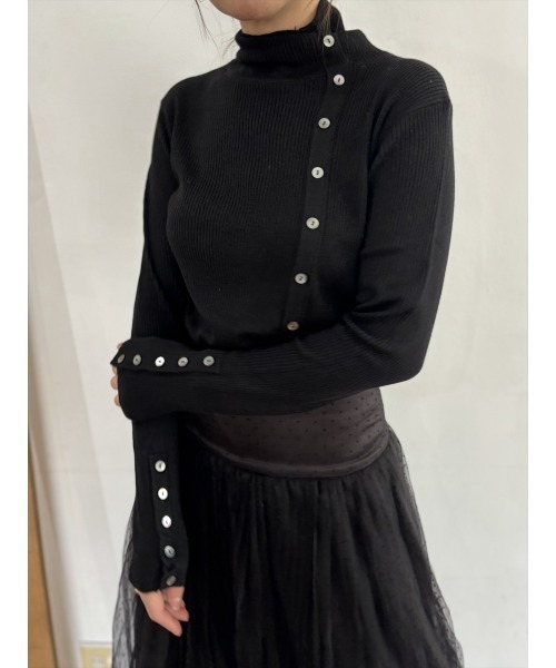 Day and Grade（デイアンドグレイド）の「オリジナルシェルボタンニット（ニット/セーター・レディース・パープル/ブラック/ホワイト・FREE）」の15枚目の写真