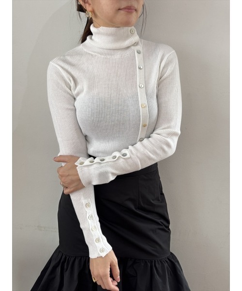 Day and Grade（デイアンドグレイド）の「オリジナルシェルボタンニット（ニット/セーター・レディース・パープル/ブラック/ホワイト・FREE）」の10枚目の写真