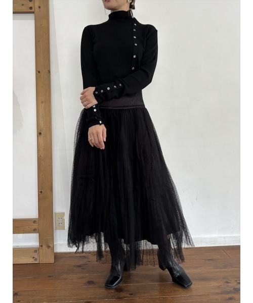 Day and Grade（デイアンドグレイド）の「オリジナルシェルボタンニット（ニット/セーター・レディース・パープル/ブラック/ホワイト・FREE）」の6枚目の写真