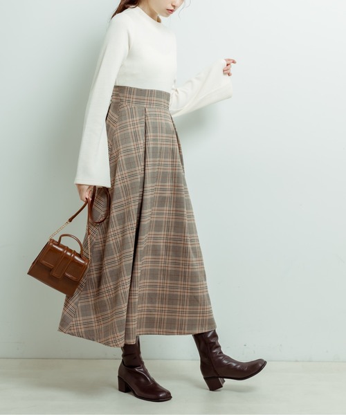 OLIVE des OLIVE（オリーブデオリーブ）の「ドッキングフレアワンピース（ワンピース・レディース・トップグレー/アイボリー/ブラック・FREE）」の11枚目の写真
