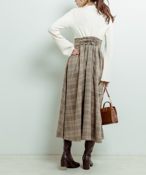 OLIVE des OLIVE（オリーブデオリーブ）の「ドッキングフレアワンピース（ワンピース・レディース・トップグレー/アイボリー/ブラック・FREE）」の12枚目の写真
